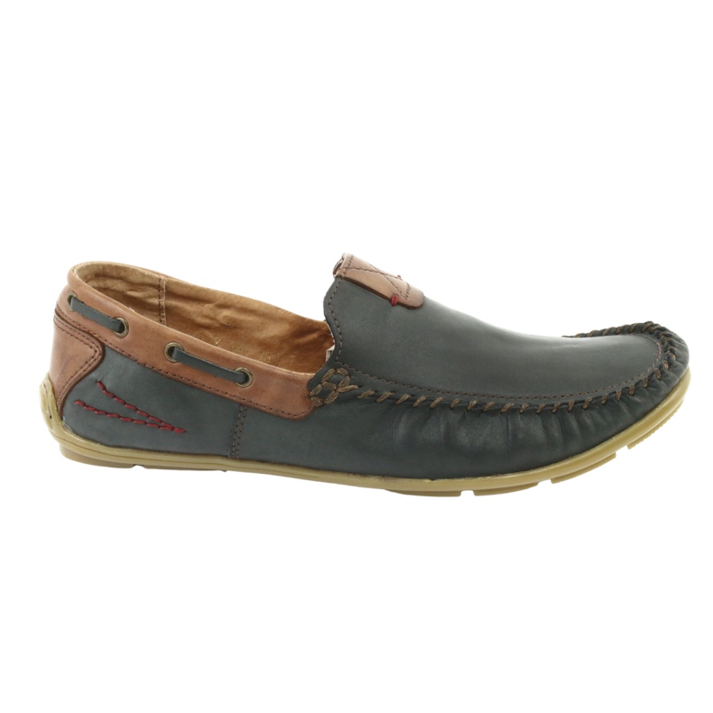 Mocasines de hombre Riko en piel 781 marrón azul marino
