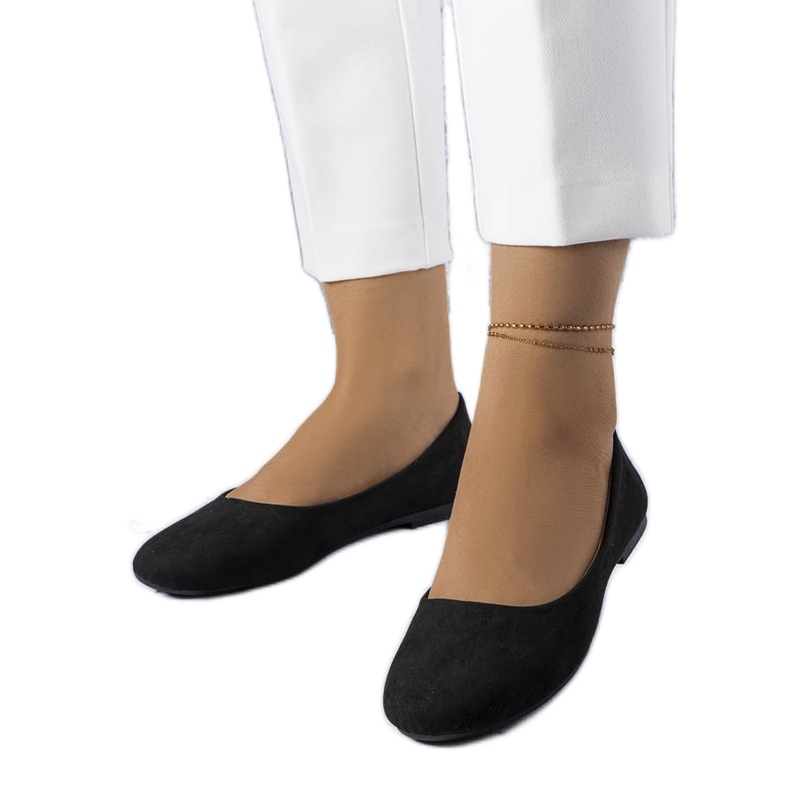 Zapatos planos negros con plantilla de cuero de Lespérance