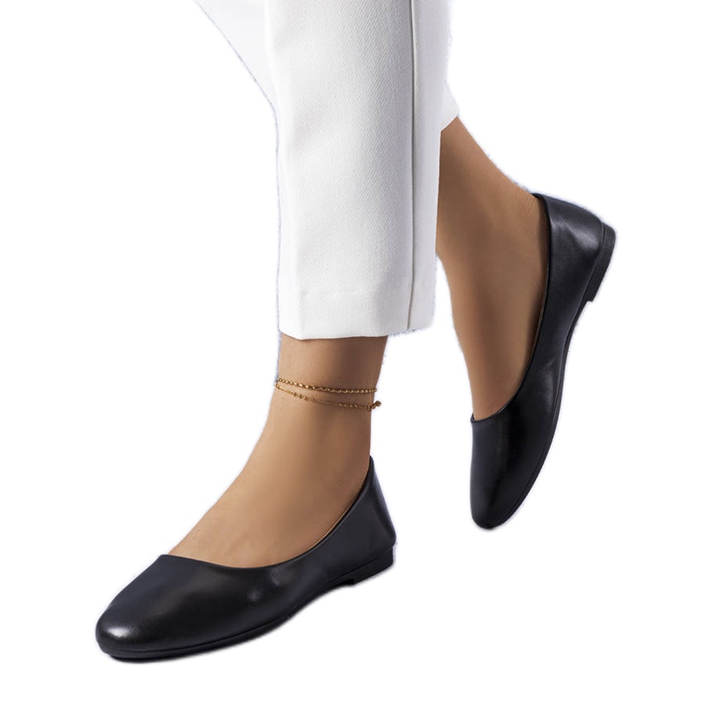 Bailarinas negras con plantilla de piel de Truchon negro