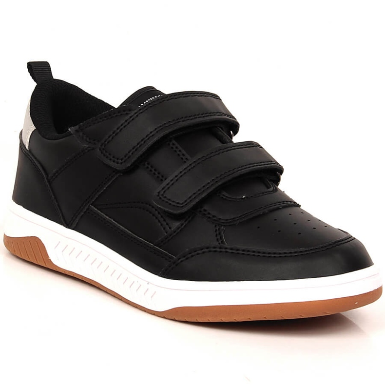 Deportivas para niños American Club 112/23 negras fabricadas en piel ecológica negro
