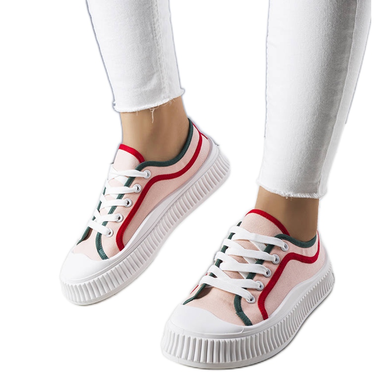 Zapatillas rosas con plataforma de Johanna. rojo