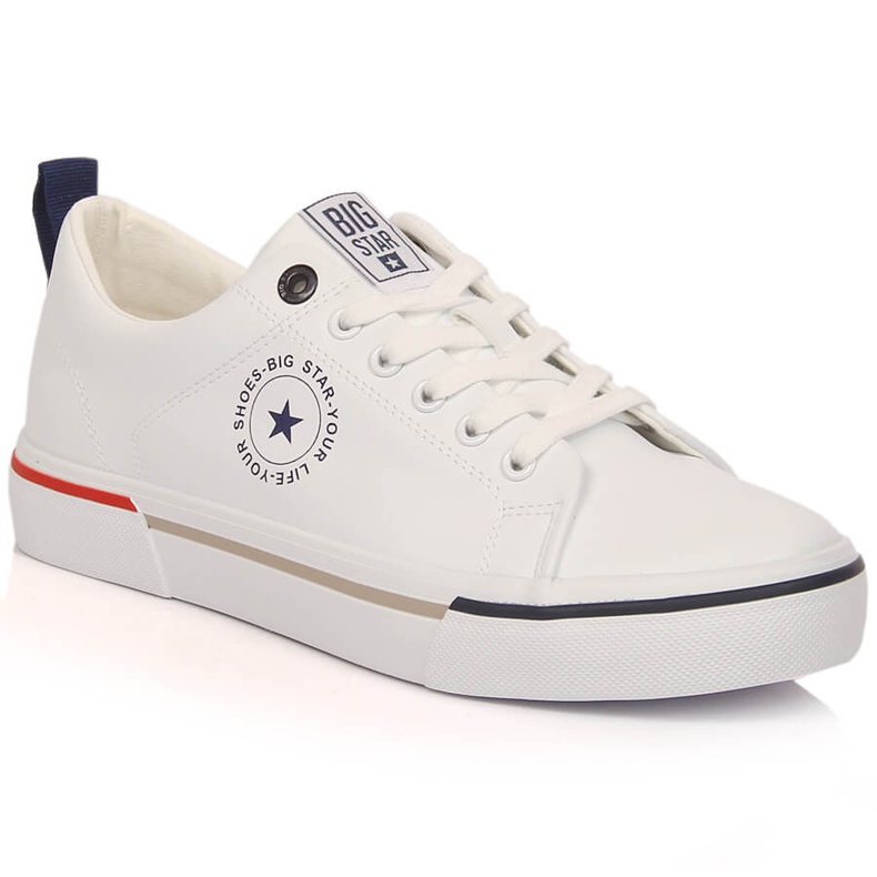 Deportivas de hombre fabricadas en piel ecológica blanca Big Star LL174209 blanco