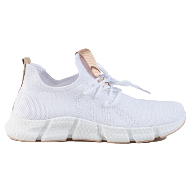 Zapatillas Shelovet blancas con inserto beige. blanco Zapatillas Shelovet blancas con inserto beige. blanco