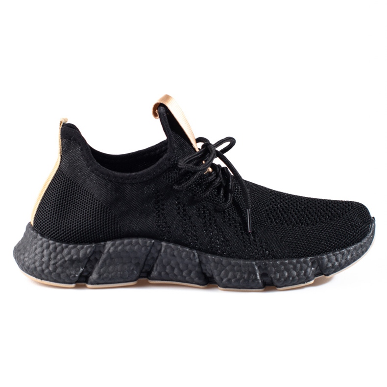 Deportivas negras Shelovet con inserto beige. negro
