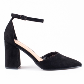 Zapatos de salón de mujer Shelovet en ante negro