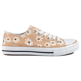 Deportivas mujer Shelovet beige floral