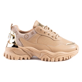 Deportivas Shelovet beige para mujer con suela gruesa