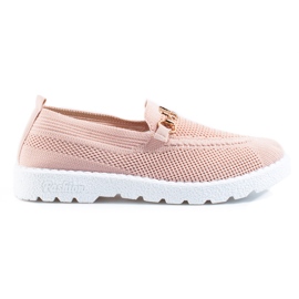 Mocasines de mujer textil polvo Shelovet rosado
