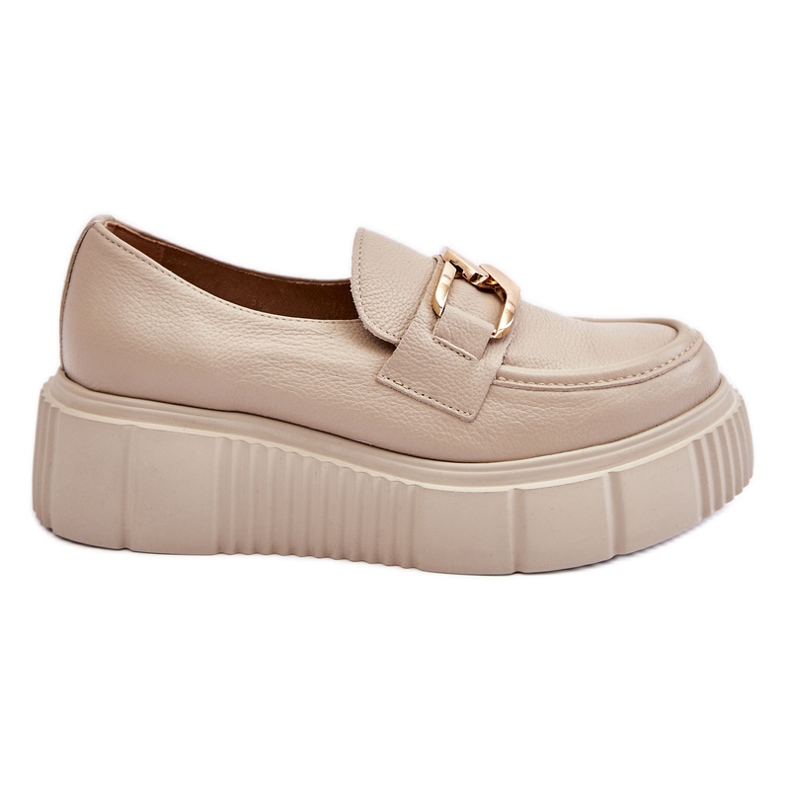 Lemar Zapatos Plataforma Piel Moda Beige Marsol