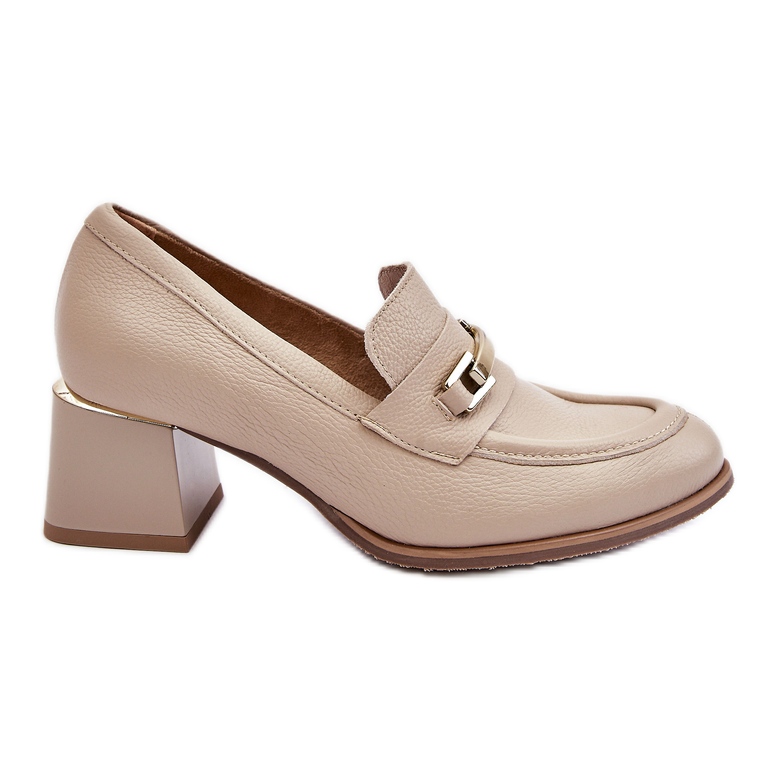 Lemar Cómodos Zapatos De Salón Damira De Piel Beige