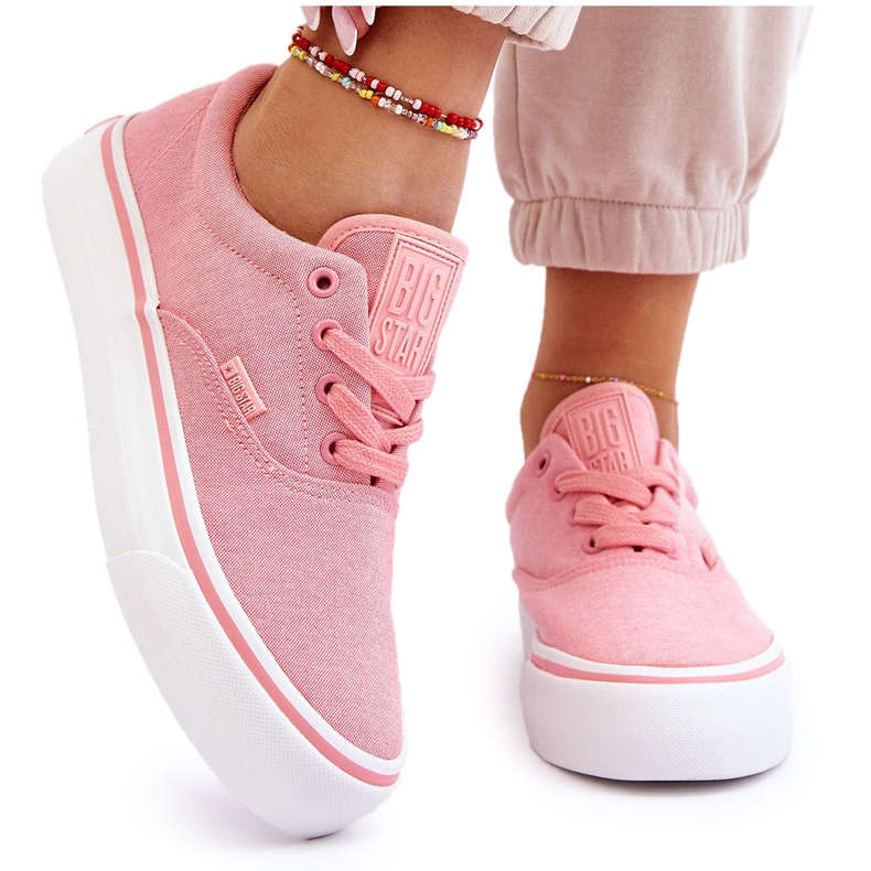 Deportivas De Tela Con Plataforma Big Star LL274147 Rosa rosado