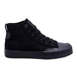 Big Star Fabric High Top Sneakers para mujer LL274444 Negro
