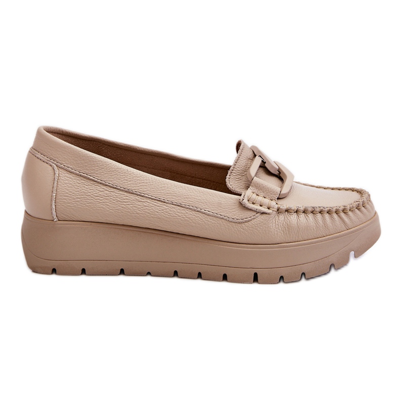 Lemar Mocasines De Piel Con Plataforma Y Adornos Desmond Beige