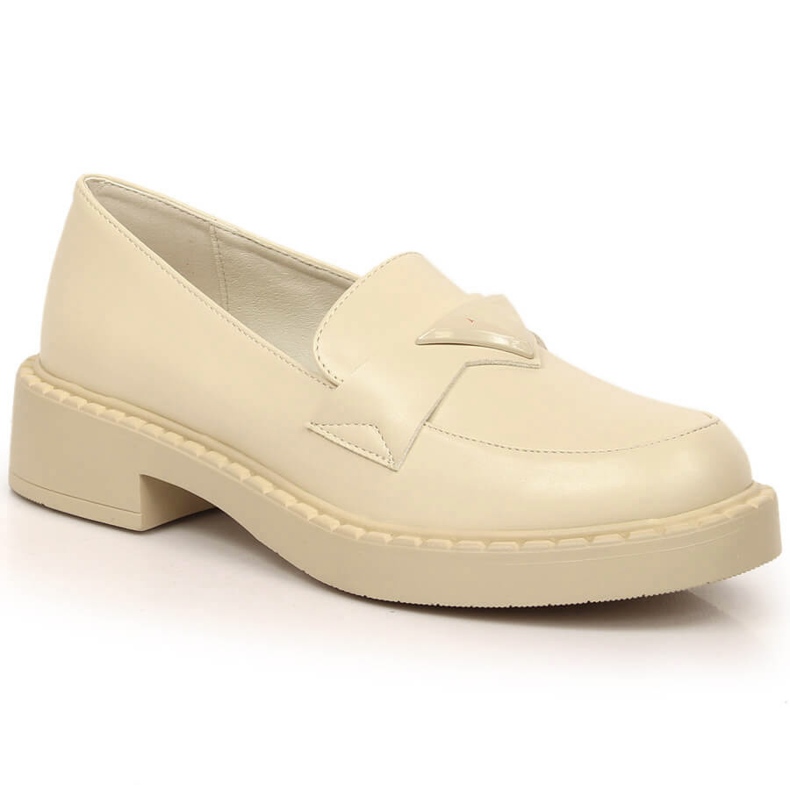 Mocasines Potocki SZ12002 con tacones altos y plataforma beige