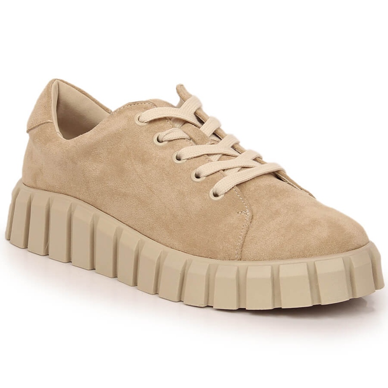 Potocki SZ12005 zapatos plataforma ante beige
