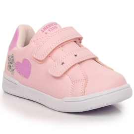 Deportiva niña American Club 125/23 rosa con velcros