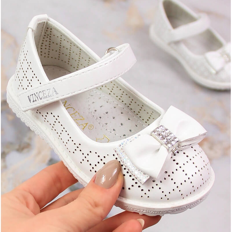 Bailarinas niña con velcro blanco Vinceza 36122
