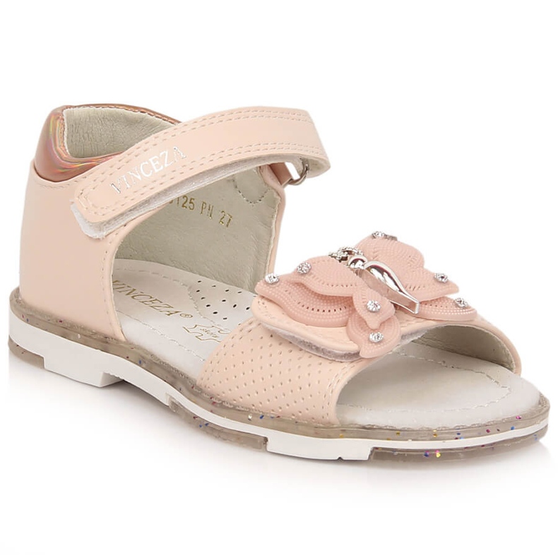 Sandalias de niña Vinceza 36125 rosa con mariposa de velcro rosado