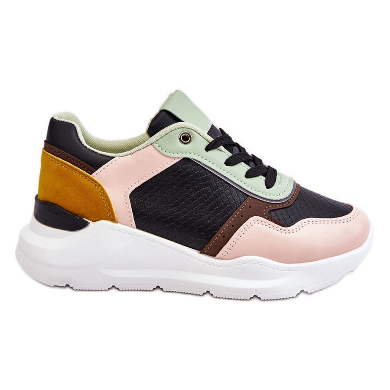 PG1 Deportivas De Mujer De Piel Con Plataforma Chaya Negra Y Verde negro