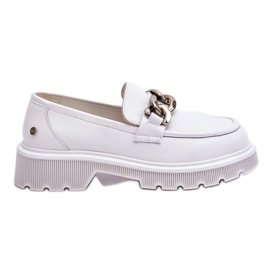 Mocasín Piel Con Cadena GOE LL2N4038 Blanco
