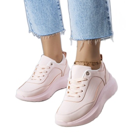 Zapatillas rosas en una suela Panetier de moda rosado