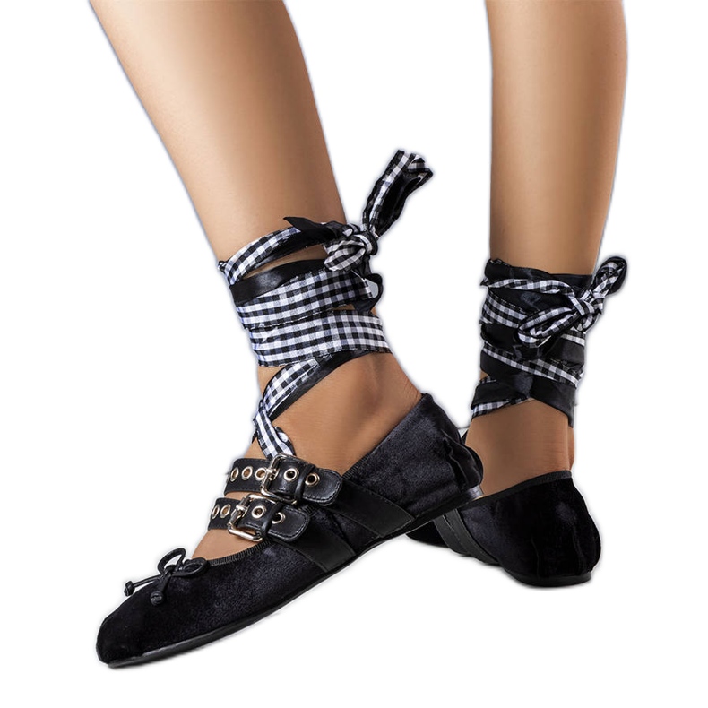 Bailarinas negras abrochadas con hebilla Boutot negro