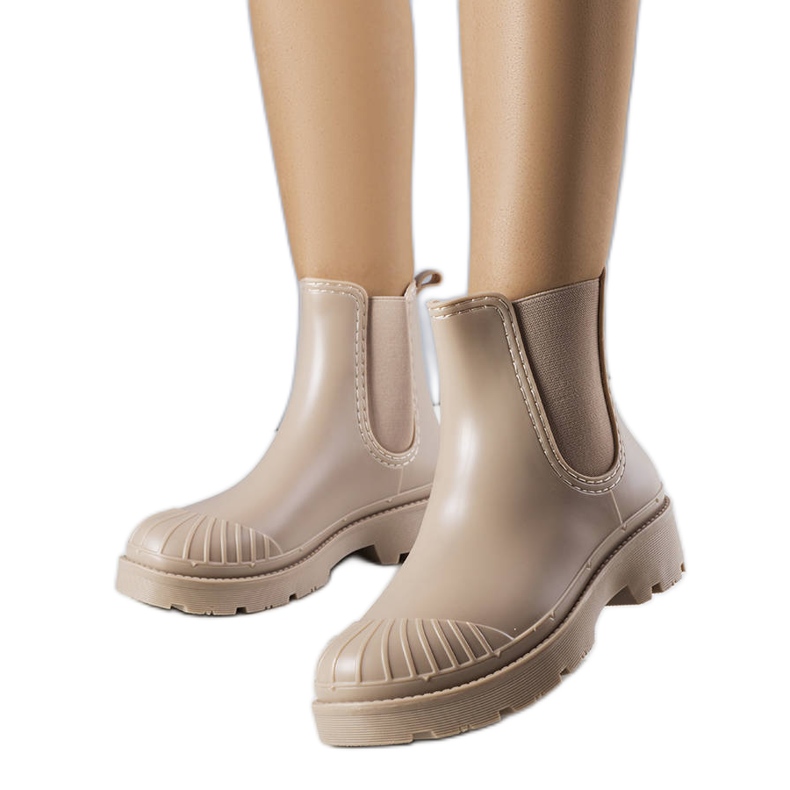 Botas de lluvia cortas beige de Michele