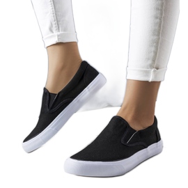 BM Zapatillas slip-on de tela negras de Candace negro