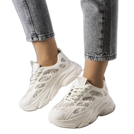 Deportivas beige decoradas con estampado Kara