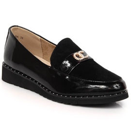 Zapatos de mujer en piel con circonitas Filippo DP1515/23 negro
