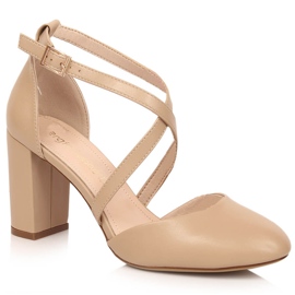 Sandalias de tacón mujer Sergio Leone SK863 café beige
