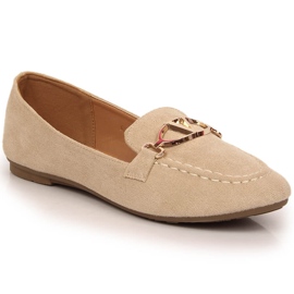 Mocasines mujer ante beige Vinceza 2227