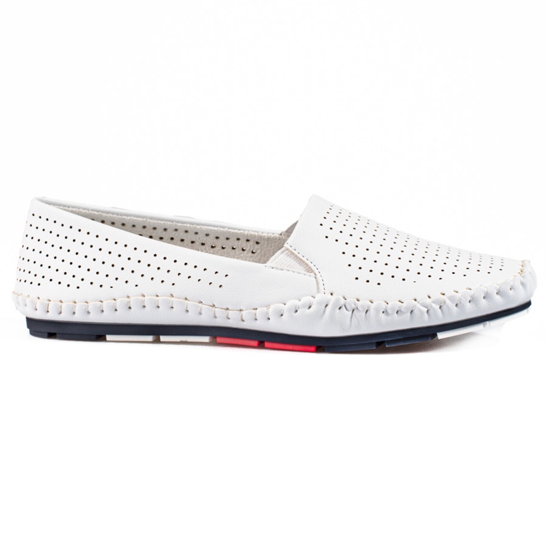 Mocasines mujer calados slip-on blanco Shelovet