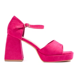 Sandalias tacón Vinceza ante rosa rosado