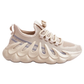 PG1 Zapatillas De Mujer De Estilo Calcetín De Moda Beige Daxo