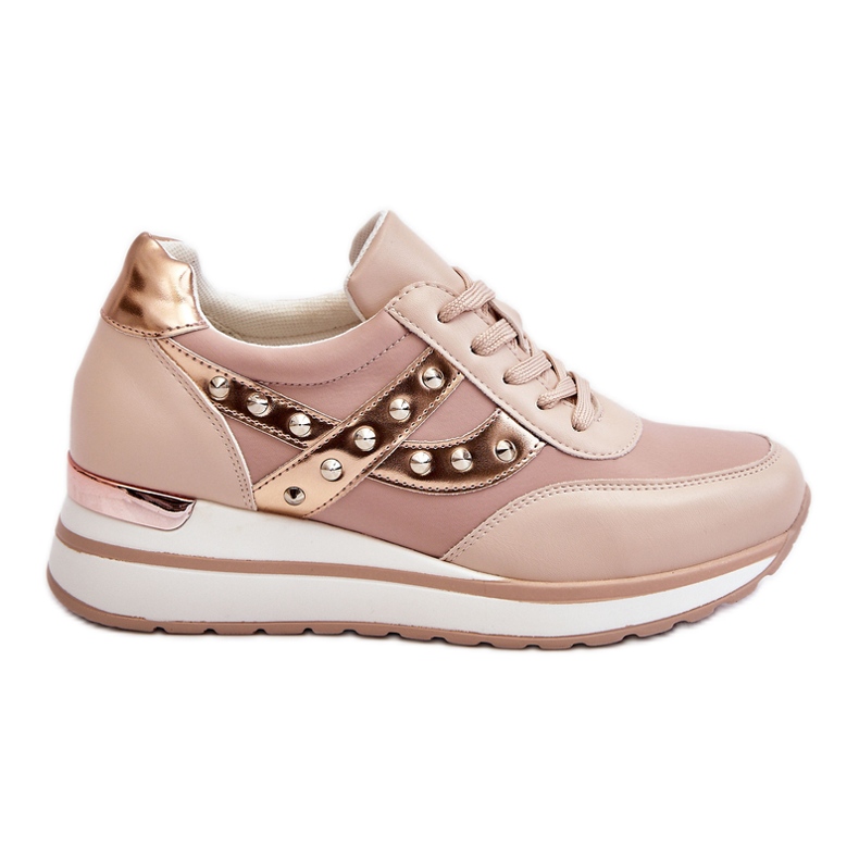 Zapatillas con tachuelas Adley nude beige