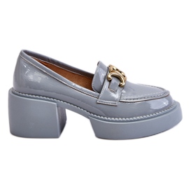 S.Barski Bombas De Moda Con Tacones Gruesos Imani Azul Claro