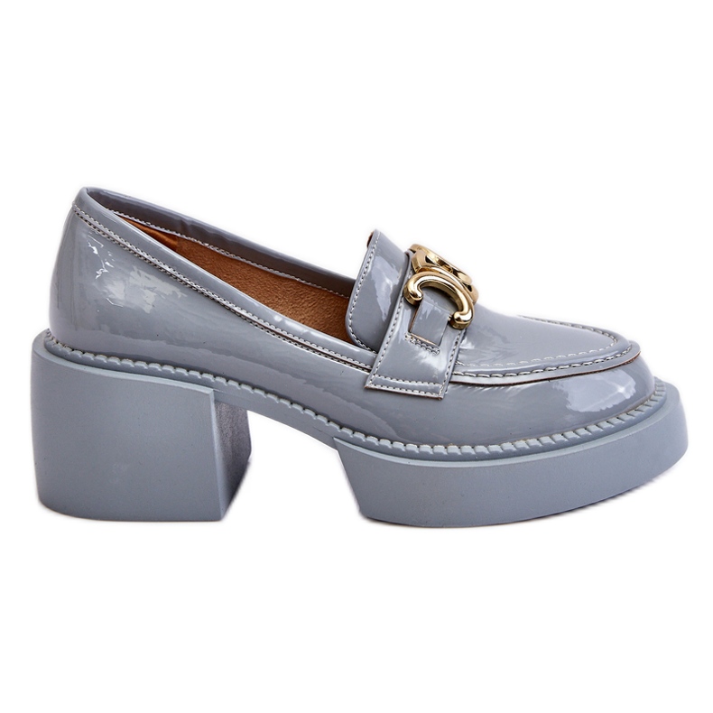 S.Barski Bombas De Moda Con Tacones Gruesos Imani Azul Claro S.Barski Bombas De Moda Con Tacones Gruesos Imani Azul Claro