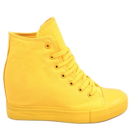 BM Parks zapatillas amarillas con cuña al tobillo amarillo