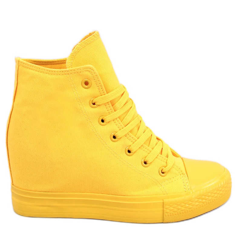 BM Parks zapatillas amarillas con cuña al tobillo amarillo