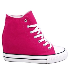BM Corina zapatillas altas con cuña fucsia rosado