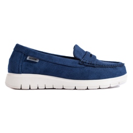 Mocasines mujer Shelovet azul con suela flexible