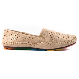 Mocasines sin cordones calados dorados para mujer de Shelovet