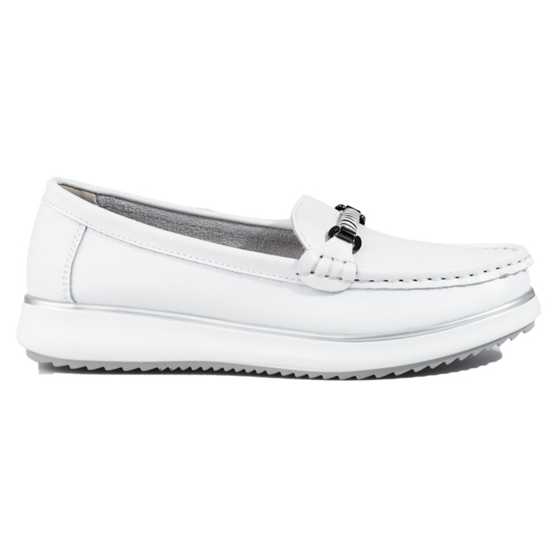 Mocasines mujer piel clasicos Vinceza blanco