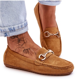 Mocasines clásicos de ante con adorno camel Arla marrón