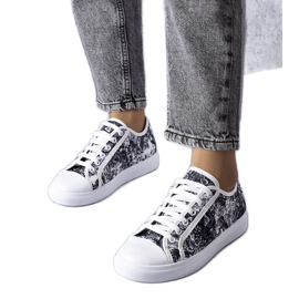 Zapatillas de tela en blanco y negro de Aucoin