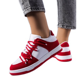 PA1 Deportivas rojas en mezcla de materiales de Hila blanco