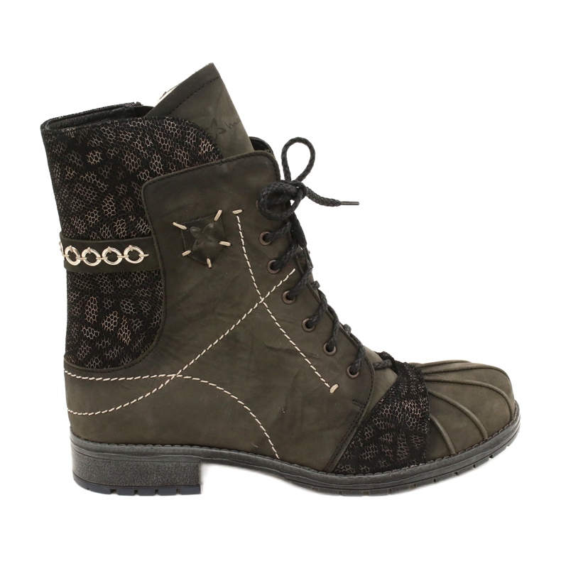 Botas cálidas de piel para mujer Maciejka Olive 03961-24 verde Botas cálidas de piel para mujer Maciejka Olive 03961-24 verde