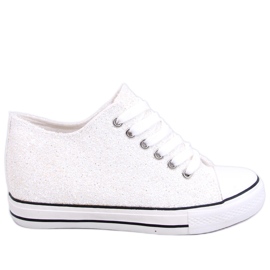 PA1 Deportivas cuña Glitter Blanco Mármol
