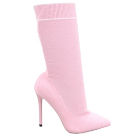 PA1 Moody Rosa botas de tacón tipo calcetín